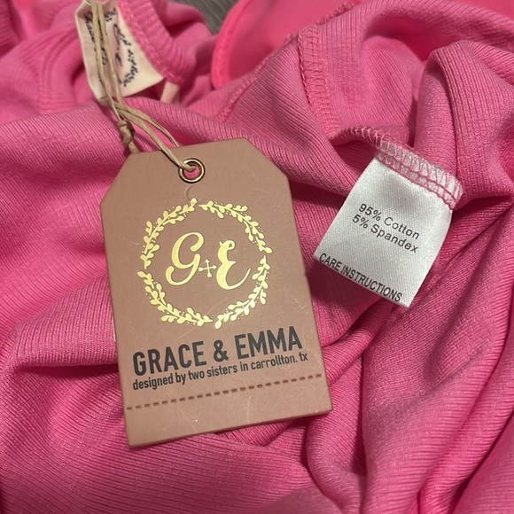 NWT Grace & Emma Love On Top Bodysuit in Hot Pink with Ruffle Sleeves - Picture 9 of 16